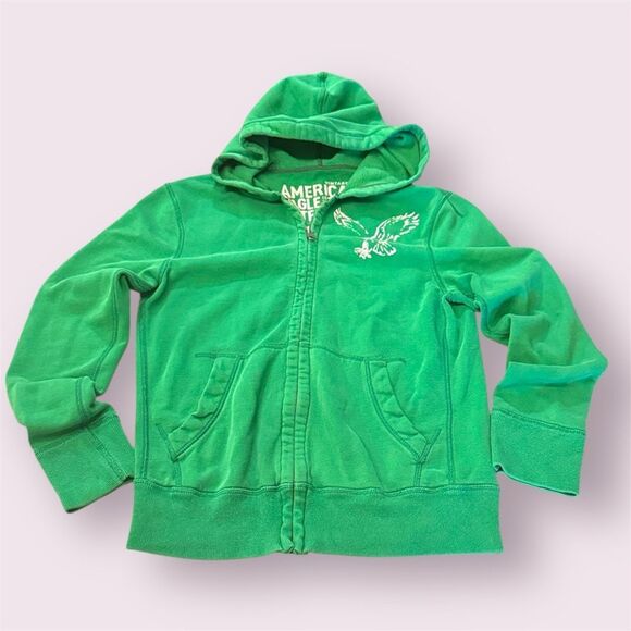 AMERICAN EAGLE OUTFITTERS Vintage Y2K Full Zip Hoodie Sweatshirt - Picture 1 of 8